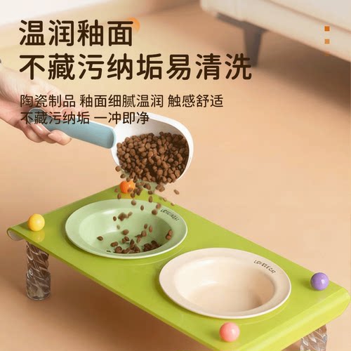 亚克力猫碗单碗双碗套装宠物食碗高脚防滑猫咪食用碗飞碟碗