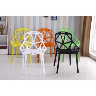 现代经济餐椅休闲镂空设计办公椅创意几何电脑椅网红白色椅子 促销