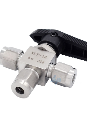304/316不锈钢卡套三通球阀水平式面板切换阀L型三通仿美阀YFP-1A