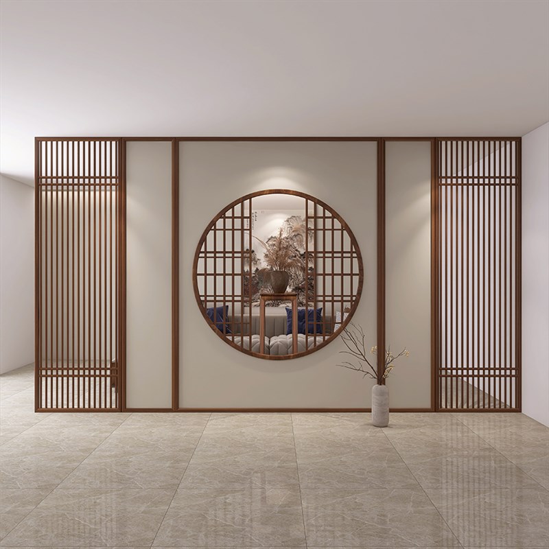 中式栅栏镂空实木屏风隔断客厅餐厅书房分隔背景装饰酒店进门玄关