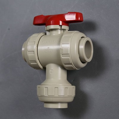 九源汇泰油令式三通球阀PPH工业管路三通阀门旭有机材JIS日标