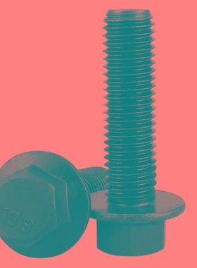 10.9级细牙法兰螺栓10M12*1.25M14M16*1.5R黑色外六角带垫螺丝螺