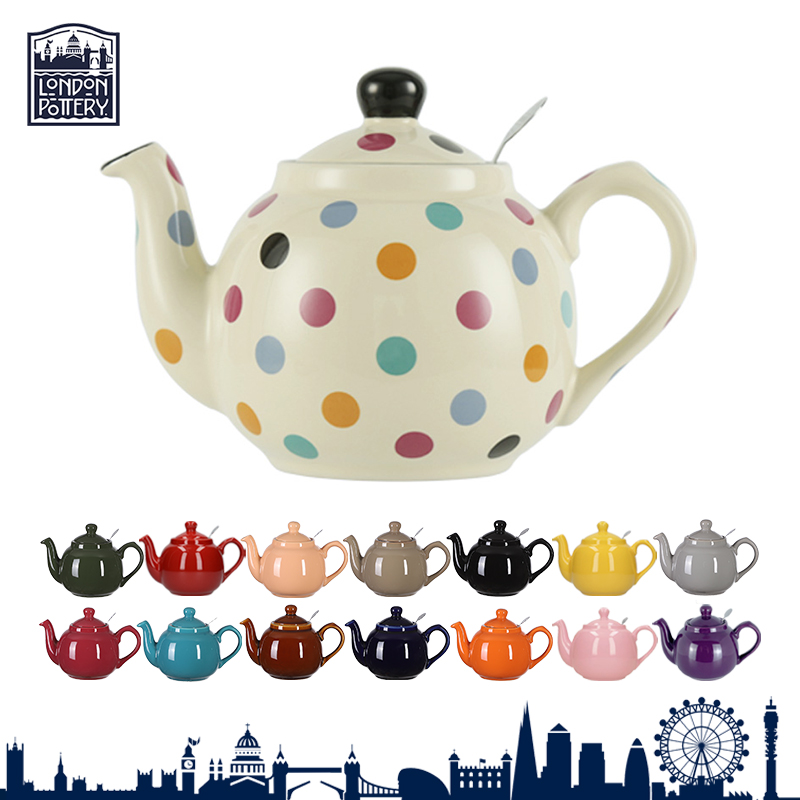 London Pottery田园英式陶瓷茶壶花茶壶带不锈钢茶漏下午茶北欧风
