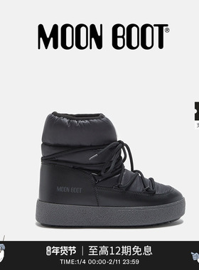 Moon Boot经典款男女同款不分左右黑色LTRACK尼龙低帮雪地靴