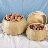 Бамбуковый чайный танк домашний циркулярный хранение с крышкой корзина для яиц Go Box Bamboo Baske Creative Pumpkin Bamboo Products