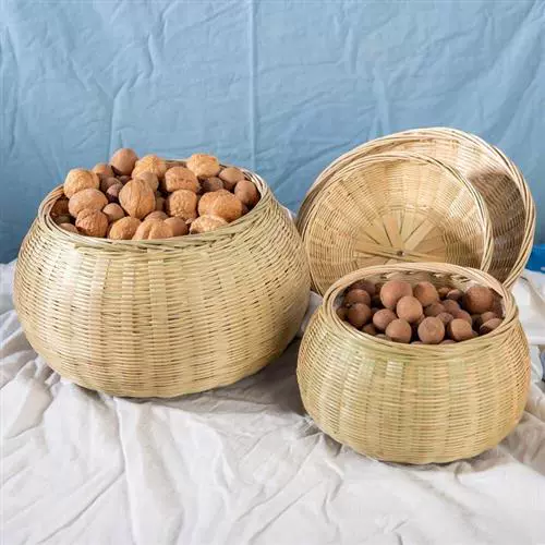 Бамбуковый чайный танк домашний циркулярный хранение с крышкой корзина для яиц Go Box Bamboo Baske Creative Pumpkin Bamboo Products