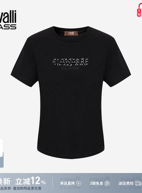 Cavalli Class卡沃利女装夏季新款印花圆领短袖T恤女休闲百搭上衣