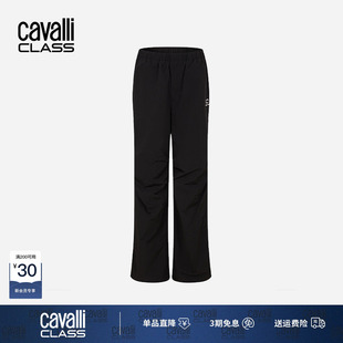 女春夏休闲弯刀阔腿裤 刺绣褶皱伞兵休裤 Class卡沃利女装 Cavalli