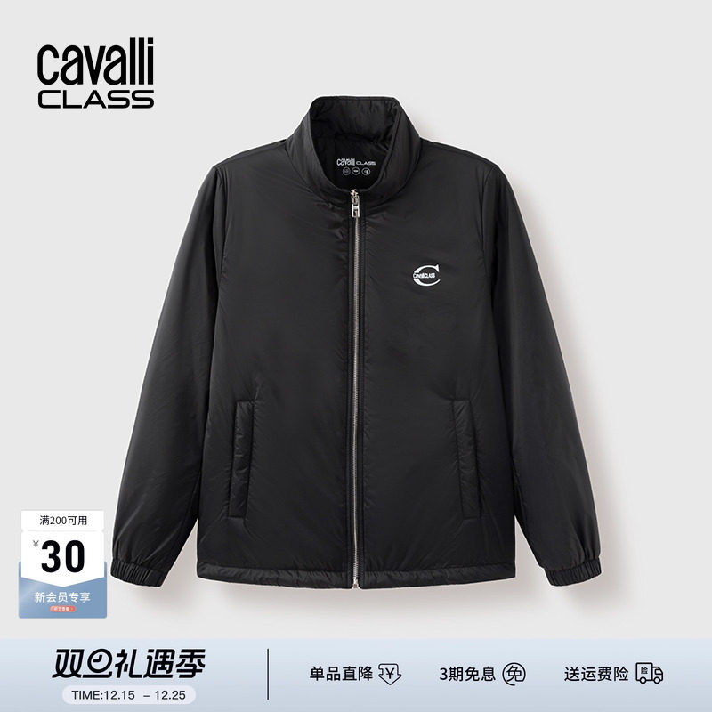 卡沃利秋冬立领l印花保暖棉夹克