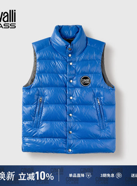 Cavalli Class卡沃利2025秋冬款立领简约保暖背心男士羽绒服