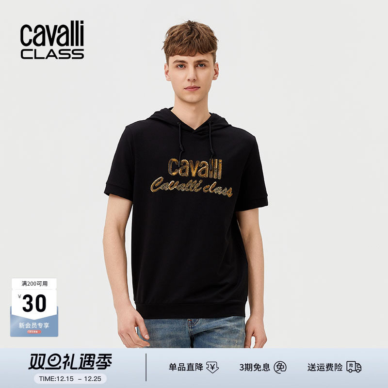 CavalliClass重工烫金短袖T恤