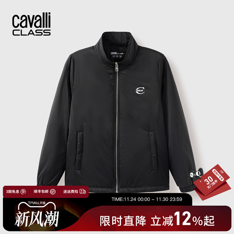 卡沃利秋冬立领l印花保暖棉夹克