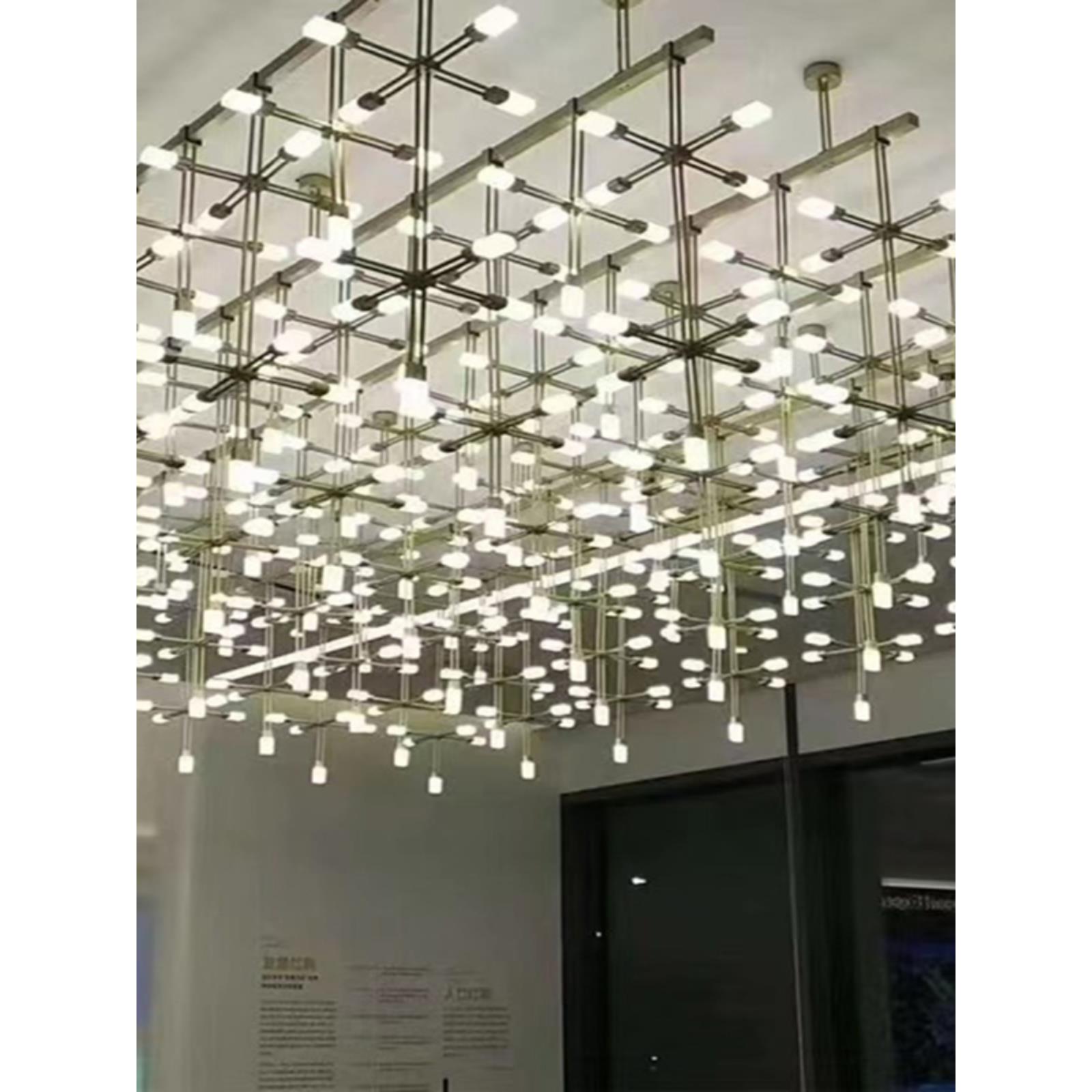 非标定制酒店大堂宴会厅大型光立方满天星吊灯售楼处沙盘中庭灯具