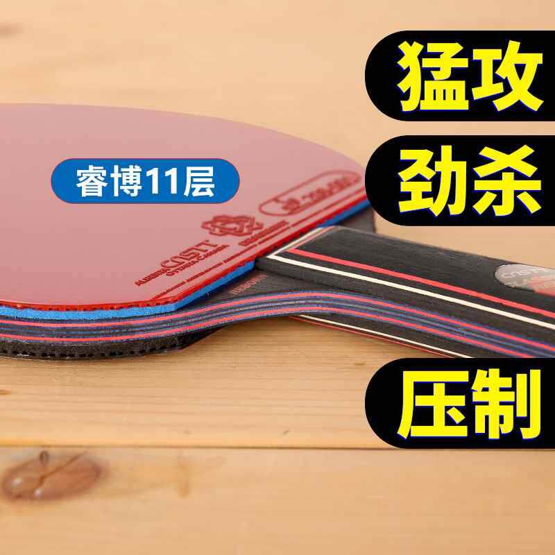 CnsTT凯斯汀专业乒乓球拍睿博9底板胶皮高级兵乓球拍乒乓拍套装横