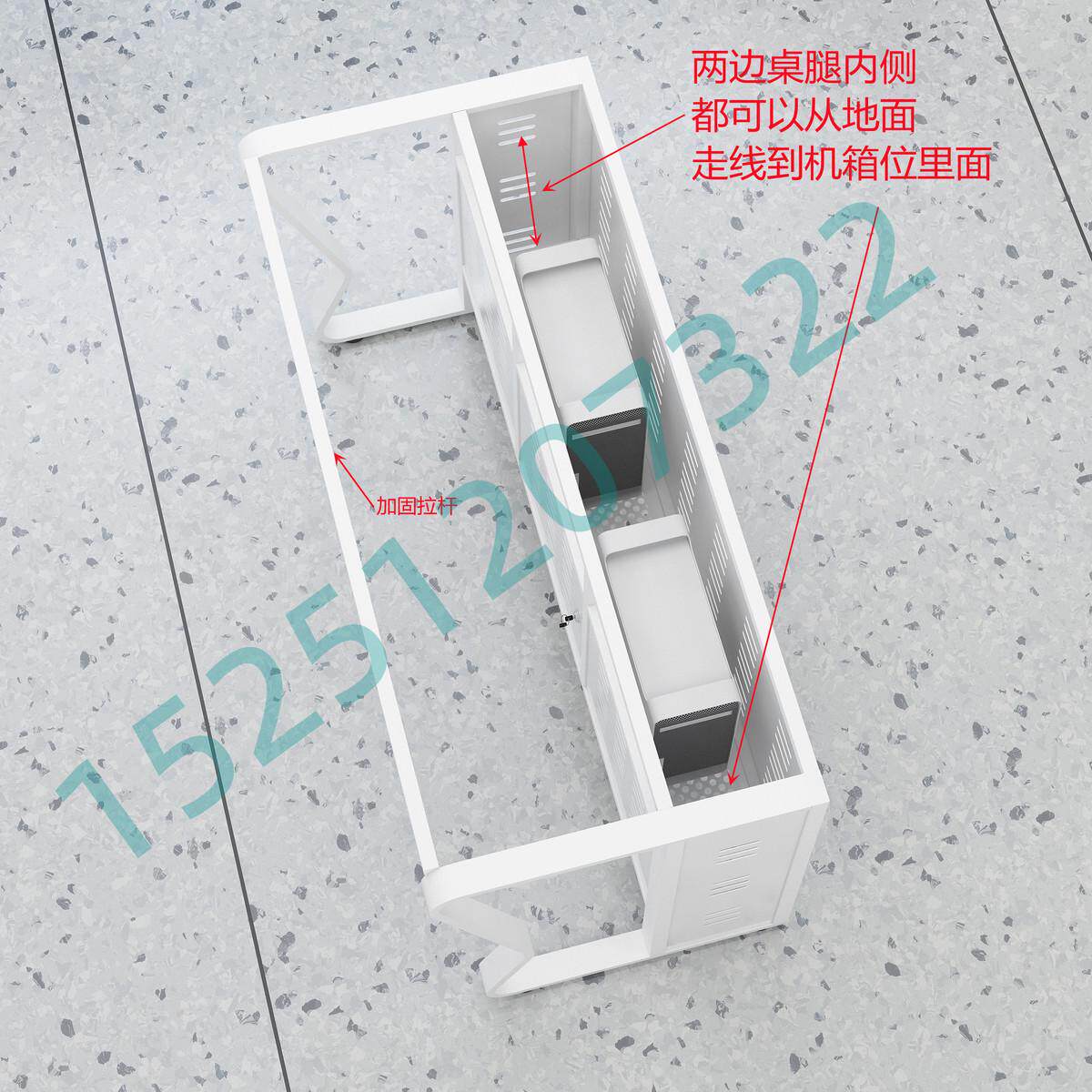 微机室机房电脑桌现代台式桌凳子辅导班双人位学校培训带锁简约桌