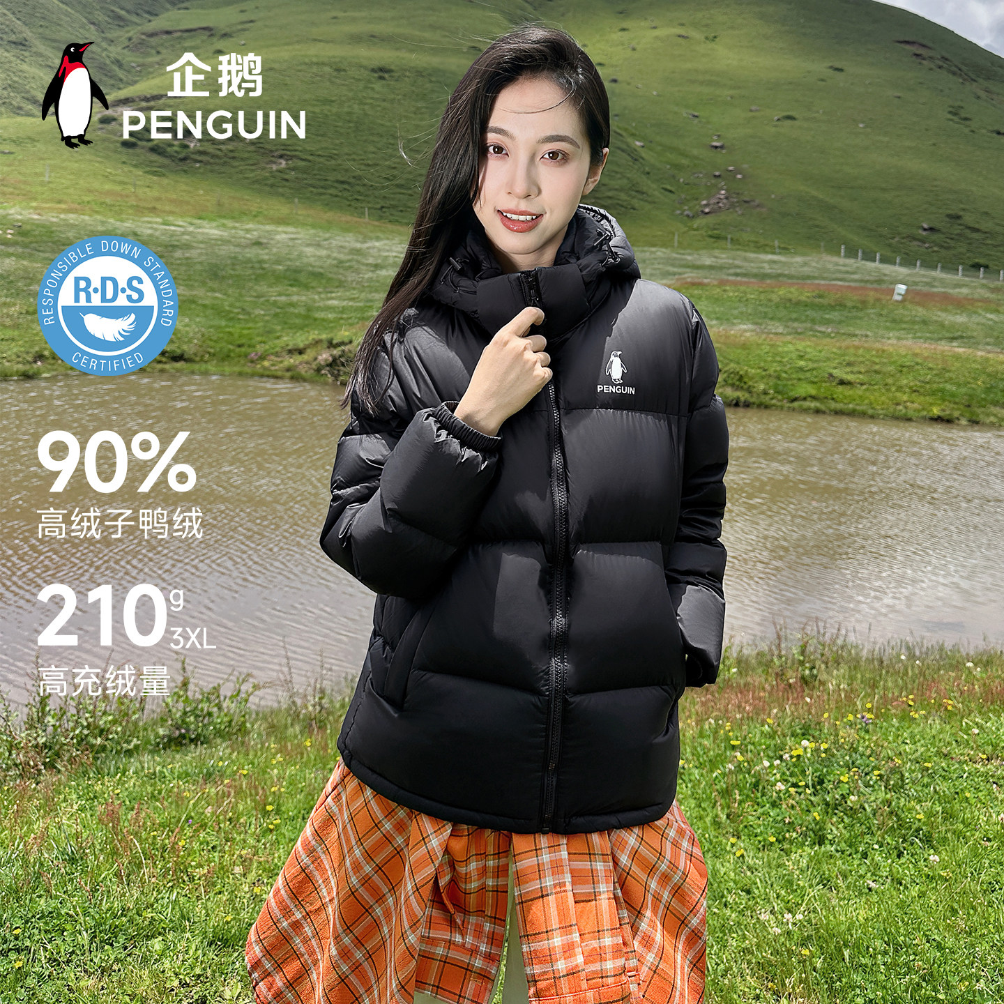 【雪泡芙】企鹅热能羽绒服26秋冬新款轻暖连帽面包服防风宽松外套 轻暖鹅实拍商品图