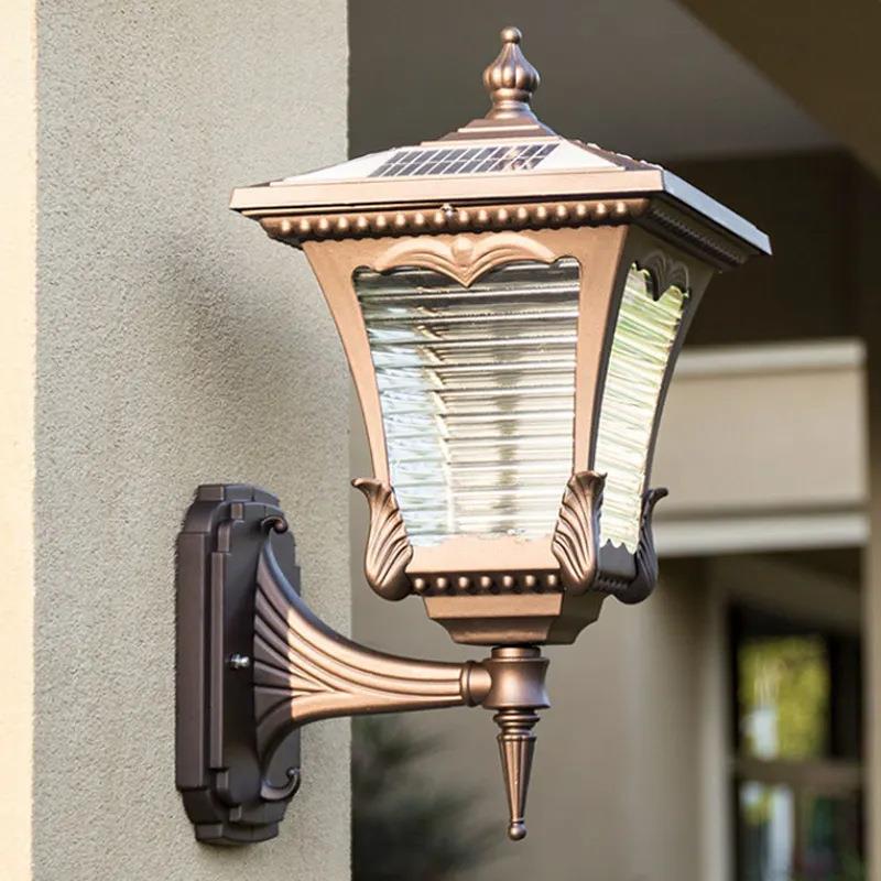 庭院壁灯中式仿古酒店外墙户外防水壁灯别墅大门灯阳台太阳能壁灯