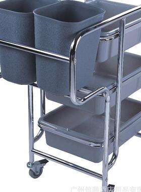 不锈钢收碗车收餐车餐盘收集车三层加厚手推清洁车白云AF08167