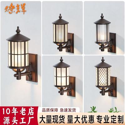 户外壁灯太阳能庭院灯中式感应室外防水别墅阳台露台花园大门墙灯