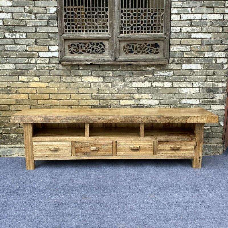 香樟木电视柜实木地柜储物柜新中式现代简约客厅影视柜免安装整装