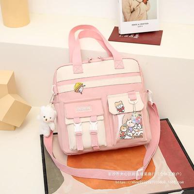 补习袋中小学生手提文件袋卡通单肩学习袋男女儿童手拎多用资