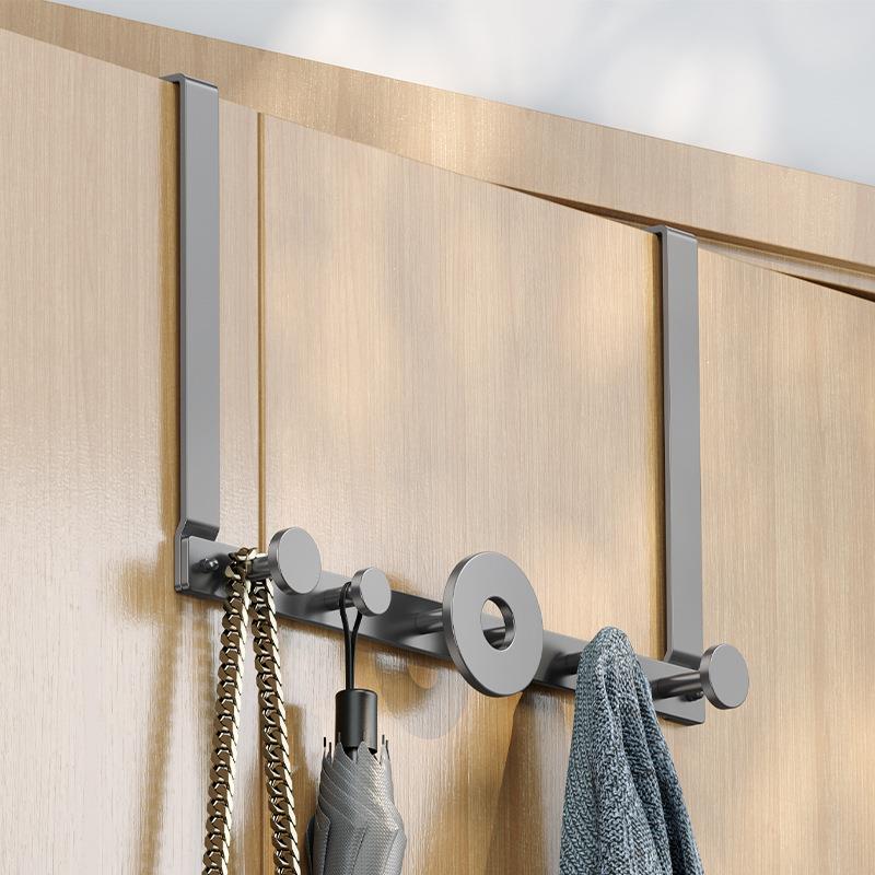 卧室门后挂钩挂衣钩5cm厚门 入户门背式衣服衣帽收纳置物架超长款