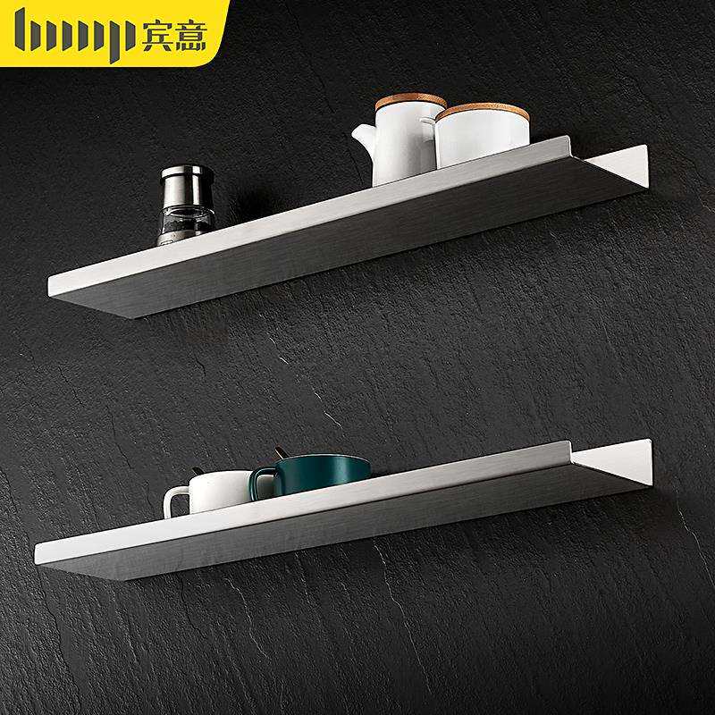 A9L厨房调料架加厚不锈钢壁挂式免打孔调味品置物架墙上调味料收