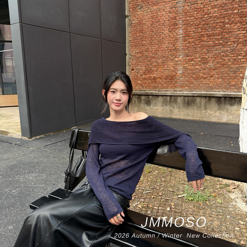 ZY GODDESS-老钱风气质镂空披肩假两件圆领简约优雅针织衫JW5510