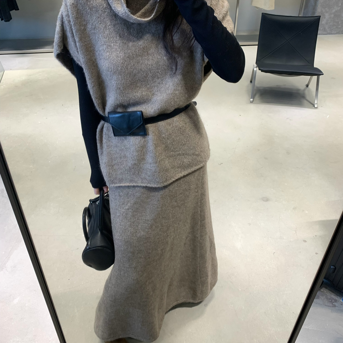 IF-初冬新款|老钱风温柔气质针织衫+半身裙套装(含8羊毛)