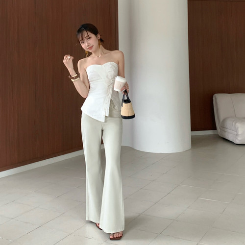 YOOMINI-莱赛尔阔腿简约显瘦通勤百搭云灰微喇裤牛仔裤Y11376-SH