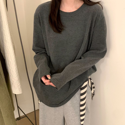 TOMORROW-万能打底秋冬版ins极简加厚加绒磨毛光版打底衫