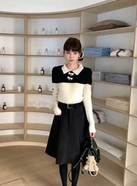 FEIMAO（YIMAO）-版高腰褶皱加厚毛呢气质百搭显瘦半身裙（含7羊