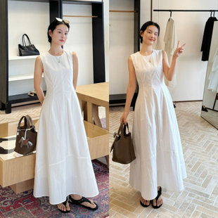 DIGM 延续极简风高级感纯色圆领收腰显瘦背心连衣裙DA60539 新爆款