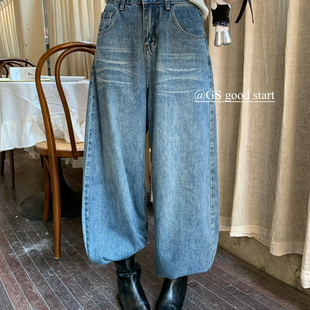GS.GOOD START-髦休闲洗水猫抓纹百搭牛仔裤(不含上衣+包包)D3097