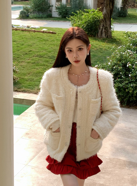 FEIMAO（YIMAO）-季新款气质富家千金宽松加厚羊毛外套（含55.9羊