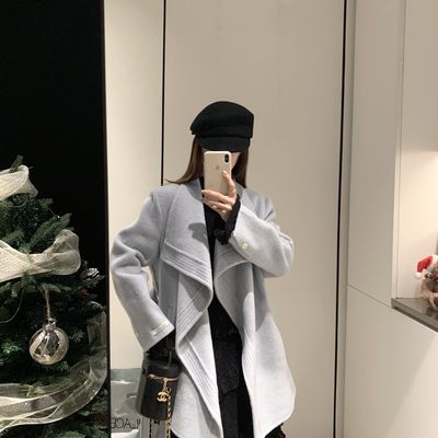 拿铁-袍超显贵大牌感拉满显瘦一手羊毛外套(配腰绳)（含70绵羊毛