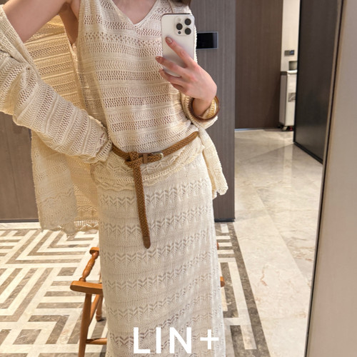 LIN+  夏上新～莱赛尔进口和纸V领大牌复古老钱背心LJEL190