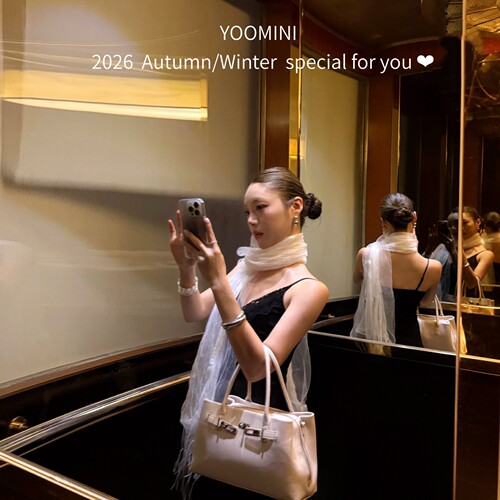 YOOMINI-拼接修身缎面光泽感純欲清冷感气质长裙连衣裙Y30558-SM