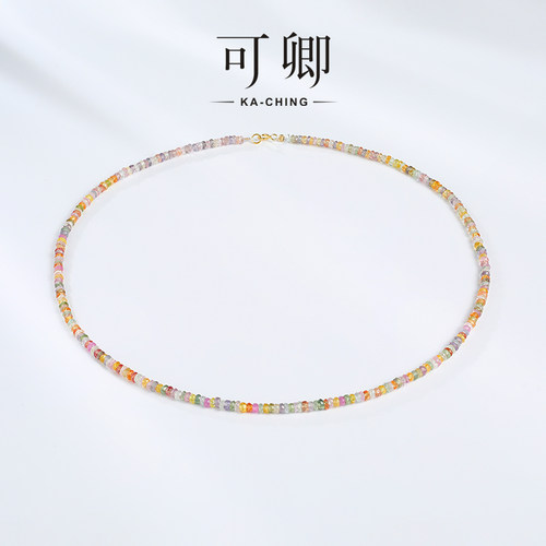 可卿珠宝彩色蓝宝石项链18k