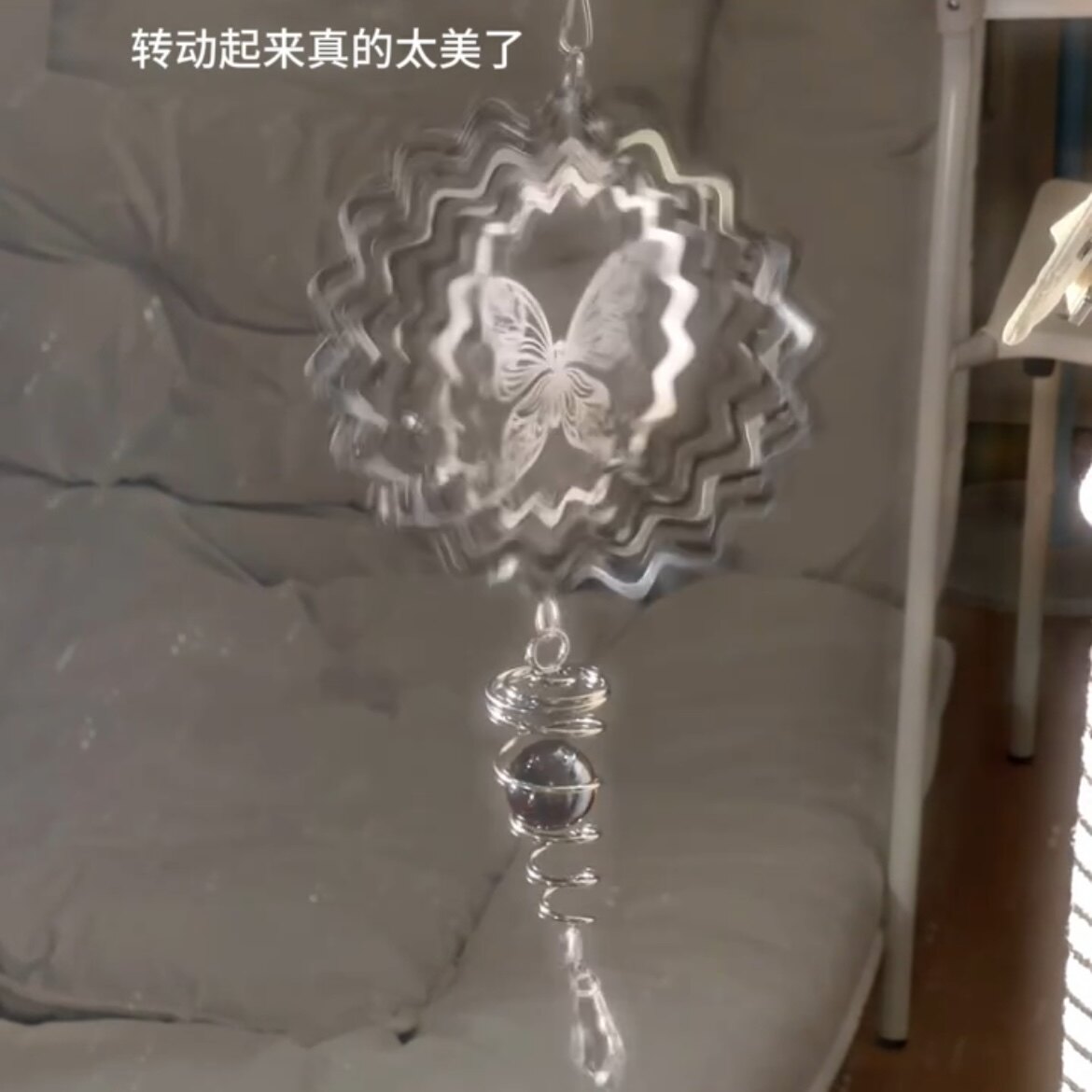 만다라 바람 차임 큰 꿈 반환 바람 차임 매달려 장식 이우 같은 스타일 3D 나비 크리 에이 티브 자동차 회전 바람 차임