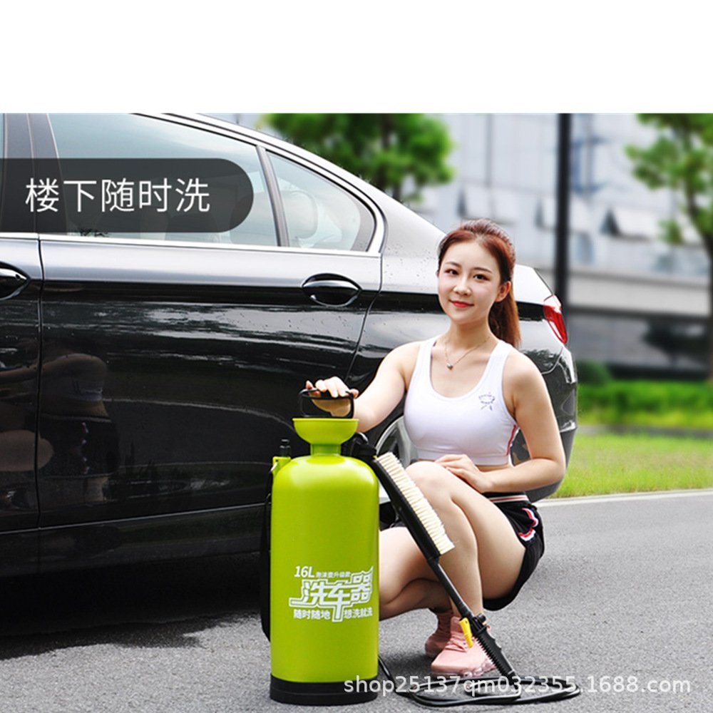出口汽车载洗车器手动高压洗车机微型潜水泵手压清洗水枪打气筒式