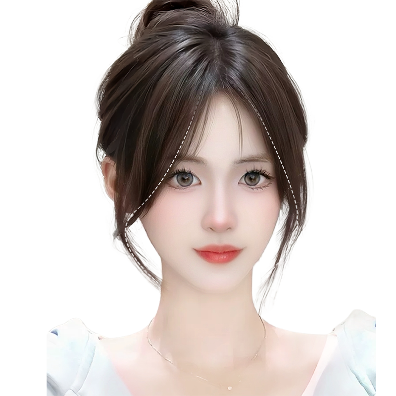 魅丝秀真人发丝高颅顶刘海假发片