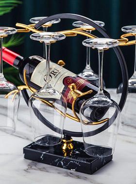 创意红酒杯架摆件家用倒挂高脚杯挂架酒柜轻奢高档红酒架子装饰品