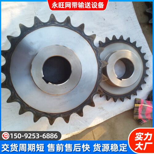 不锈钢链轮齿轮工业传动双节距单双排08a12a双排齿轮4分轴承链轮