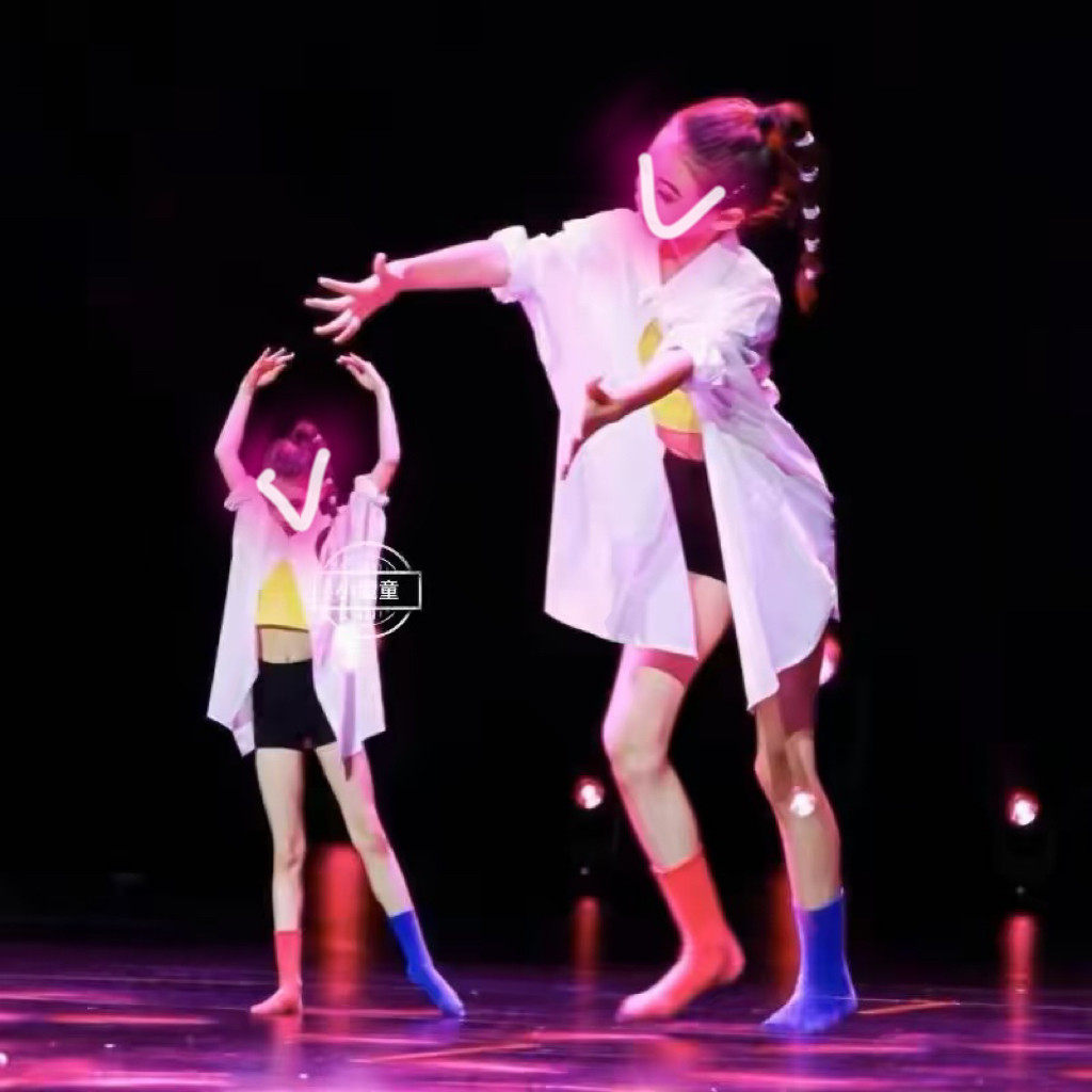 女童现代舞演出服大码雪纺飘逸白色衬衫像梦一样抒情当代舞中国舞