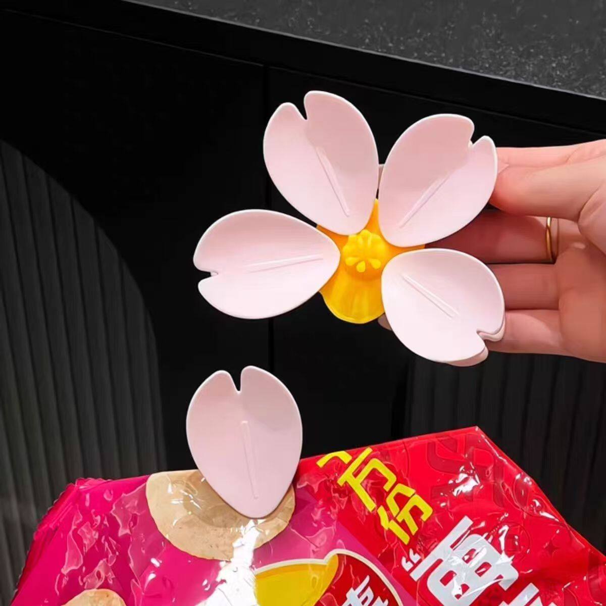 樱花封口夹磁吸冰箱贴食品密封夹