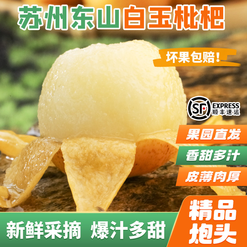 精品炮头超甜东山白玉枇杷果苏州东山白玉枇杷新鲜水果5斤礼盒装
