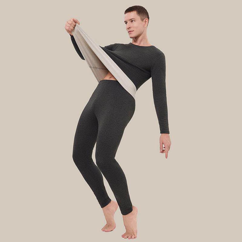 羊绒蚕丝保暖内衣男士2025秋冬新款加绒加厚无痕德绒秋衣秋裤套装