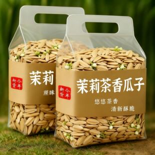 竹韵茉莉花香瓜子茶韵白壳葵花籽绿茶打手白脱皮瓜子新瓜子茉莉