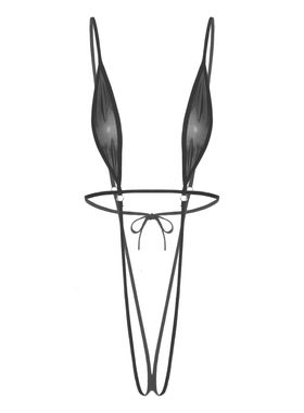 ace-up Bathing Suit Sheer Mesh Crotchless Bodysuit Slingkini